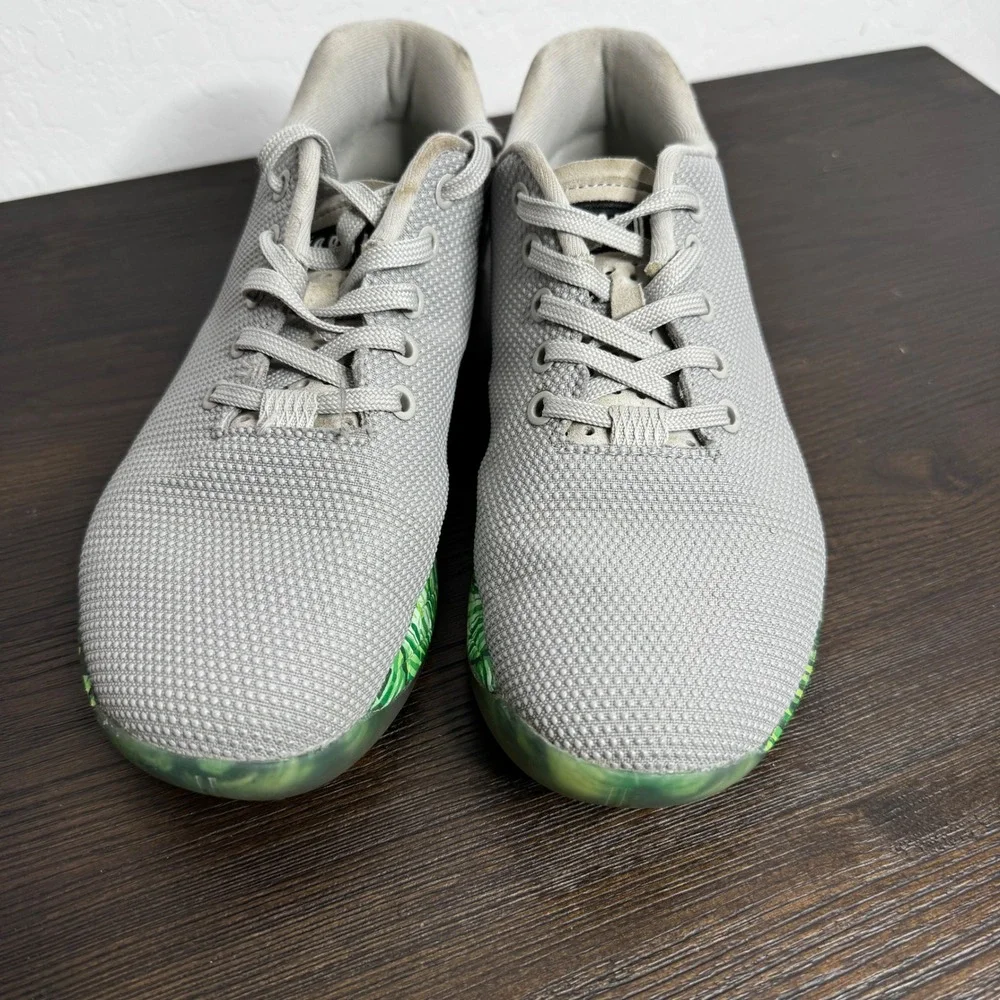 NOBULL Trainers Gray Green Tropical Leaf Sole CrossFit Training Shoes Men US 7.5